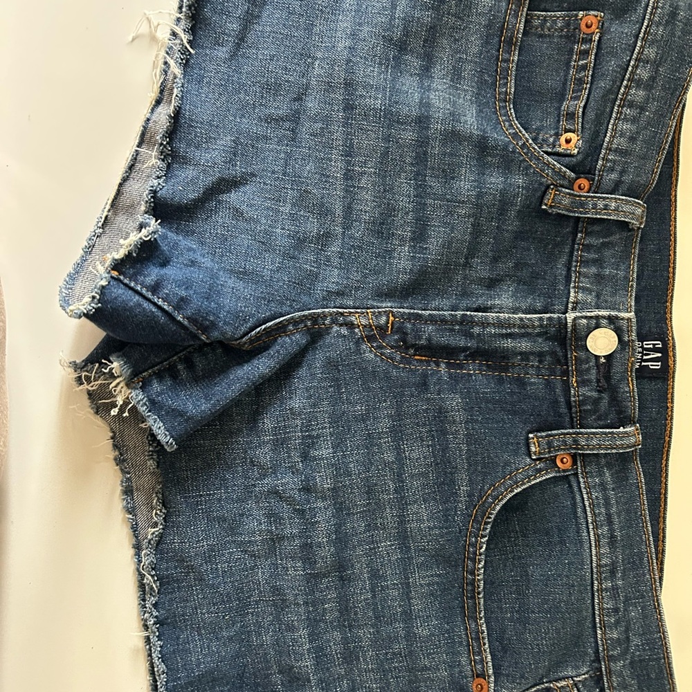 GAP Women's Distressed Blue Denim Shorts